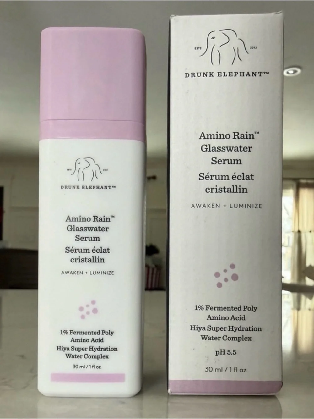 Drunk Elephant Amino Rain Glasswater Serum 30ml BRAND NEW IN BOX $60